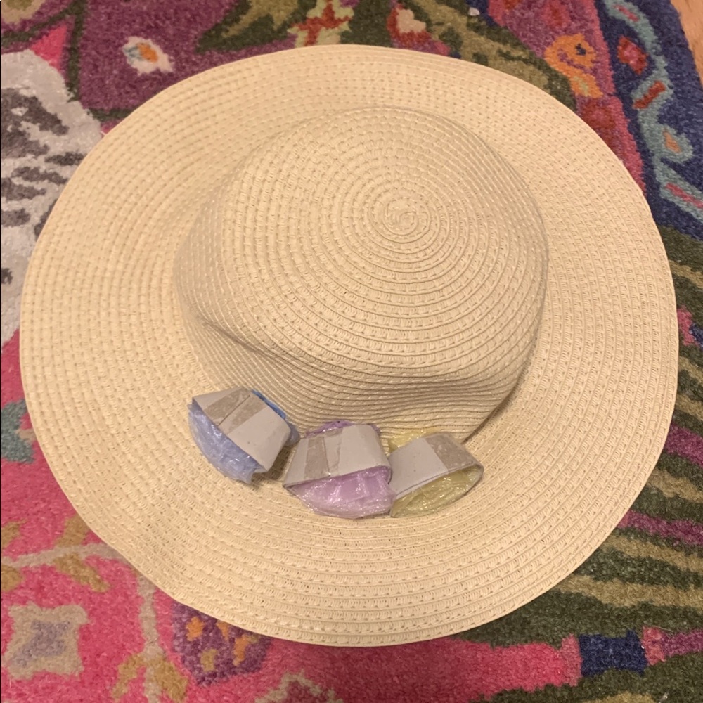 NWT JANIE AND JACK STRAW FLORAL HAT